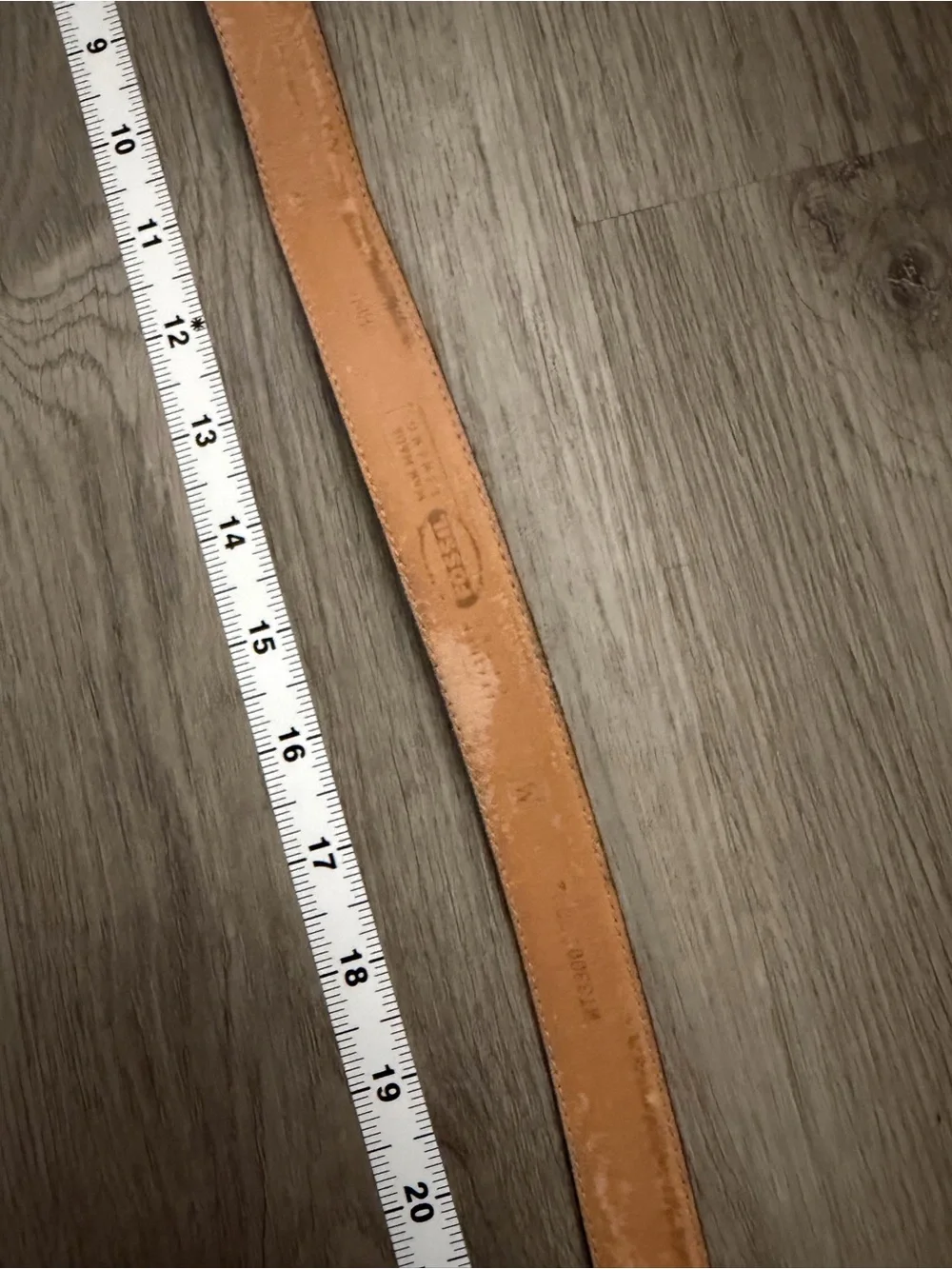 Vintage Fossil Brown Croc-Embossed Leather Belt with Silver Buckle